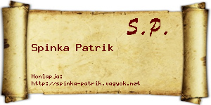 Spinka Patrik névjegykártya