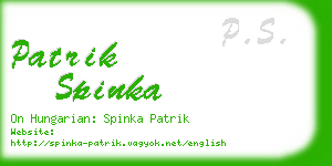 patrik spinka business card